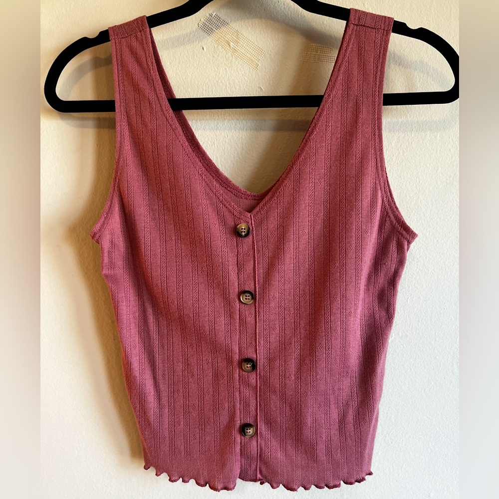 Caution to the Wind | Bohemian Salmon Button-Down Ribbed Crop Top With Pattern